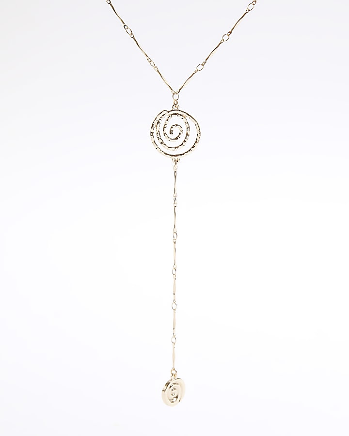 Gold Swirl Multirow Necklace
