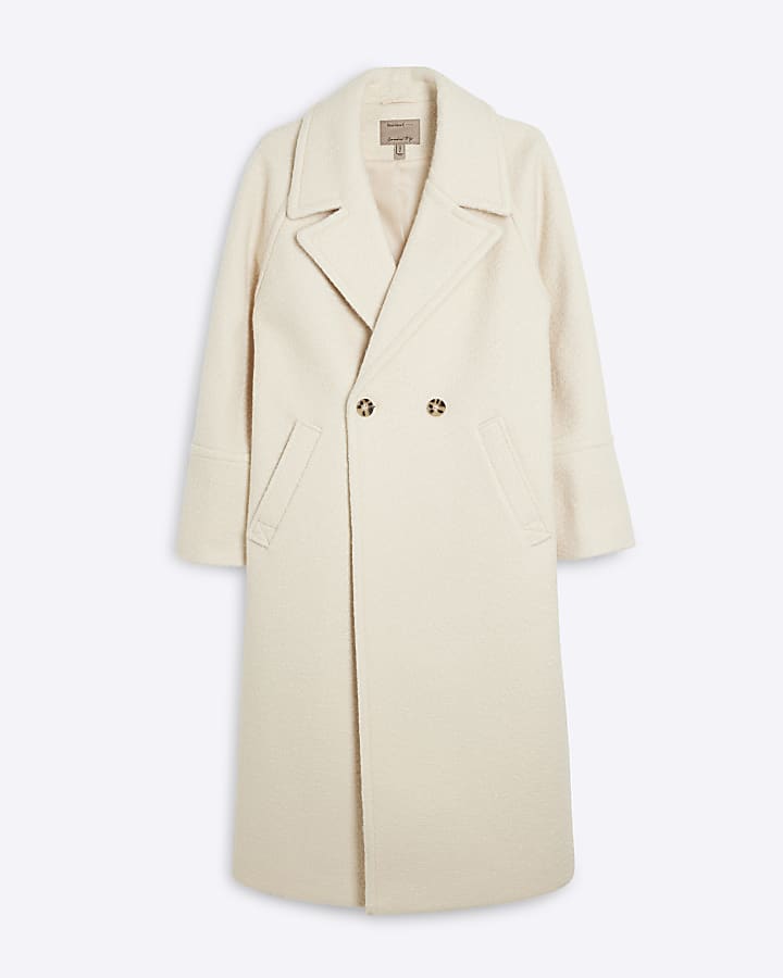 Cream Double breasted Slouch Coat