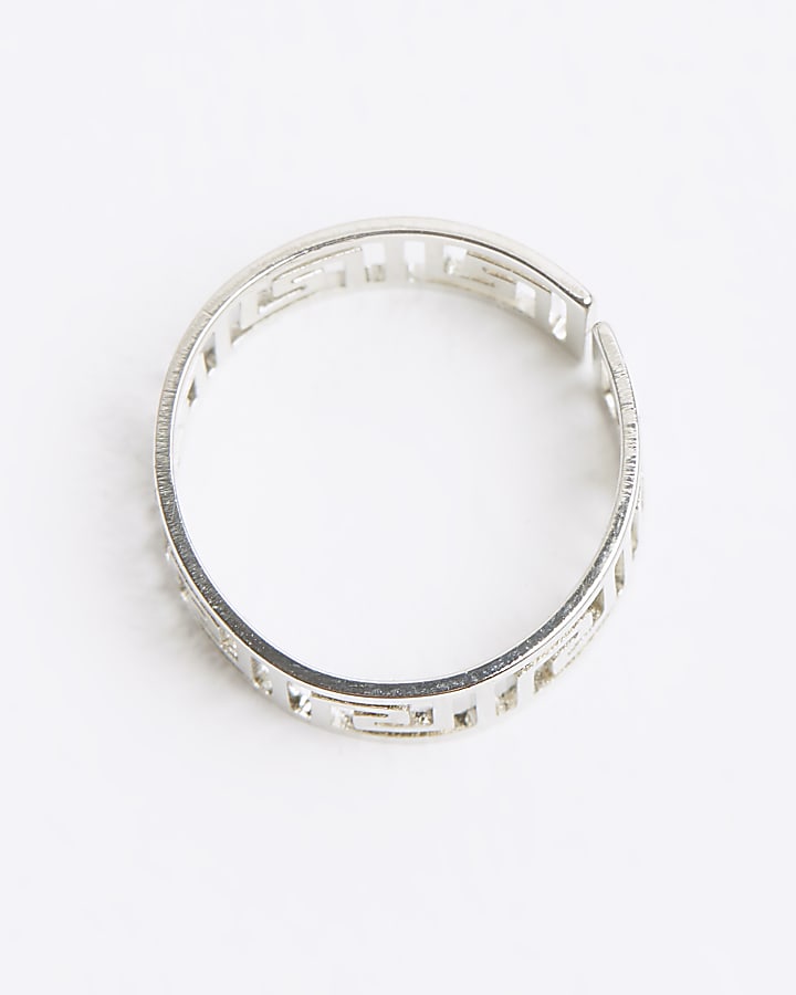 Silver Aztec Cut out Ring