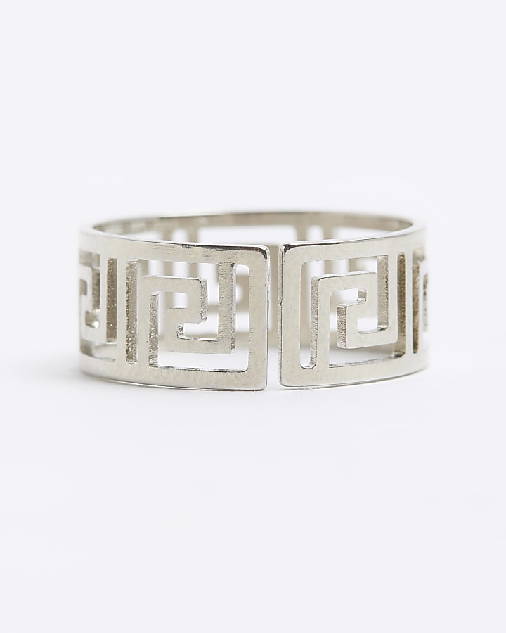 Silver Aztec Cut out Ring