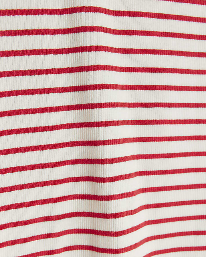 Plus red stripe scoop neck vest top