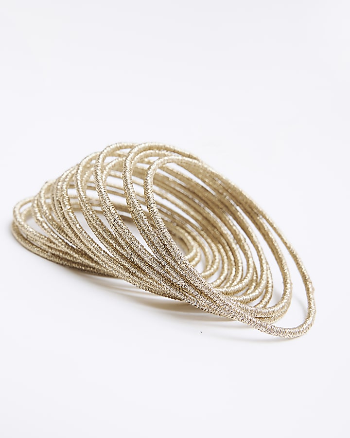 Gold Glitter Bangle Bracelet stack