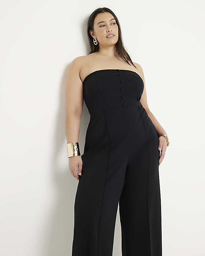 Plus black bandeau jumpsuit