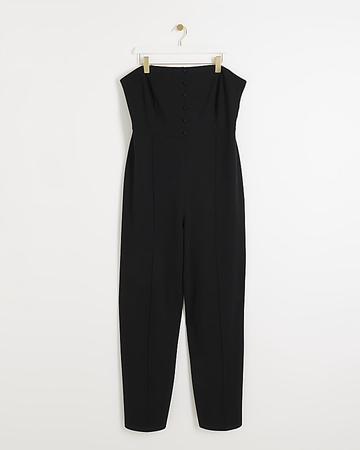 Plus black bandeau jumpsuit