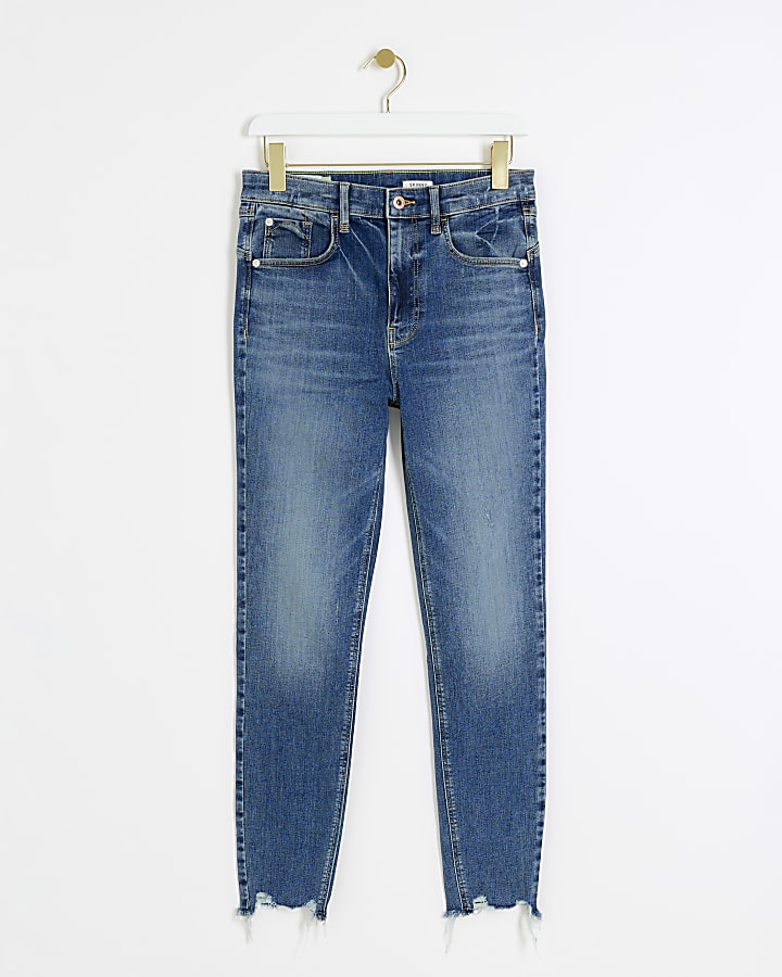 Blue high waisted super skinny jeans