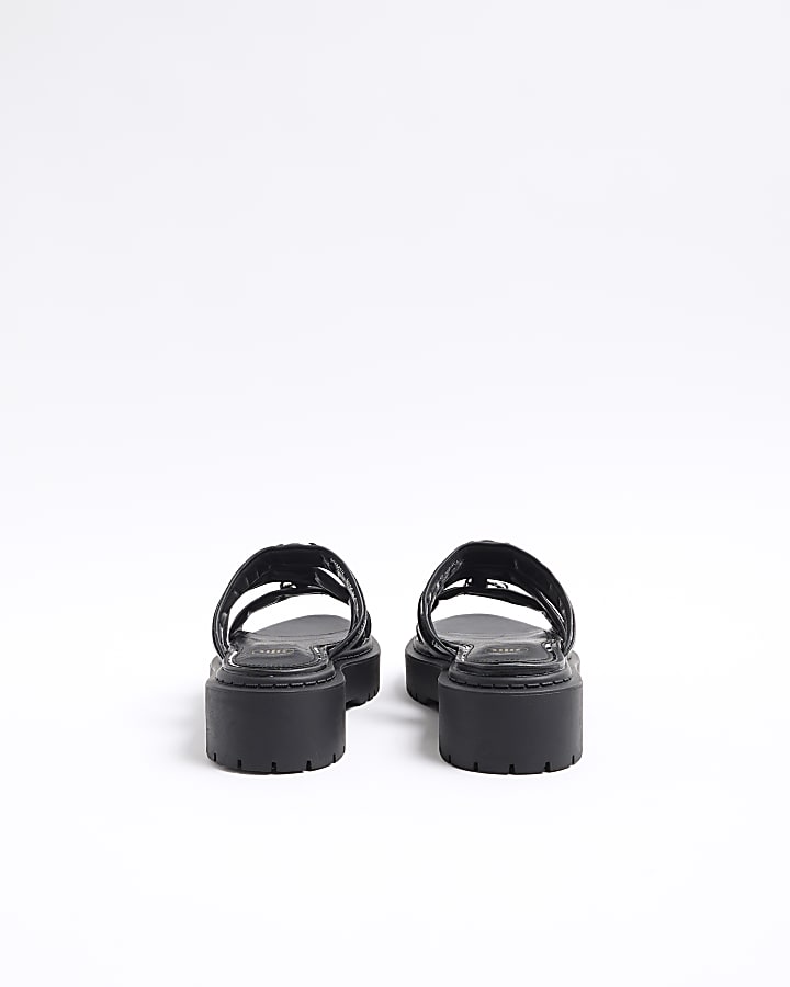 Black Strappy Gladiator Sandals