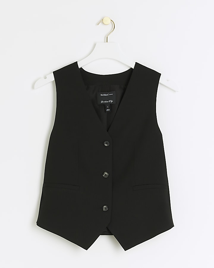 Black Tailored Waistcoat