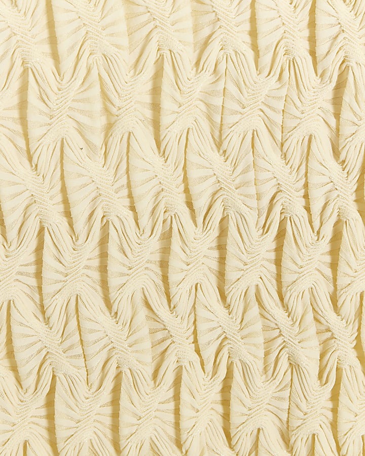 Cream textured column midi skirt