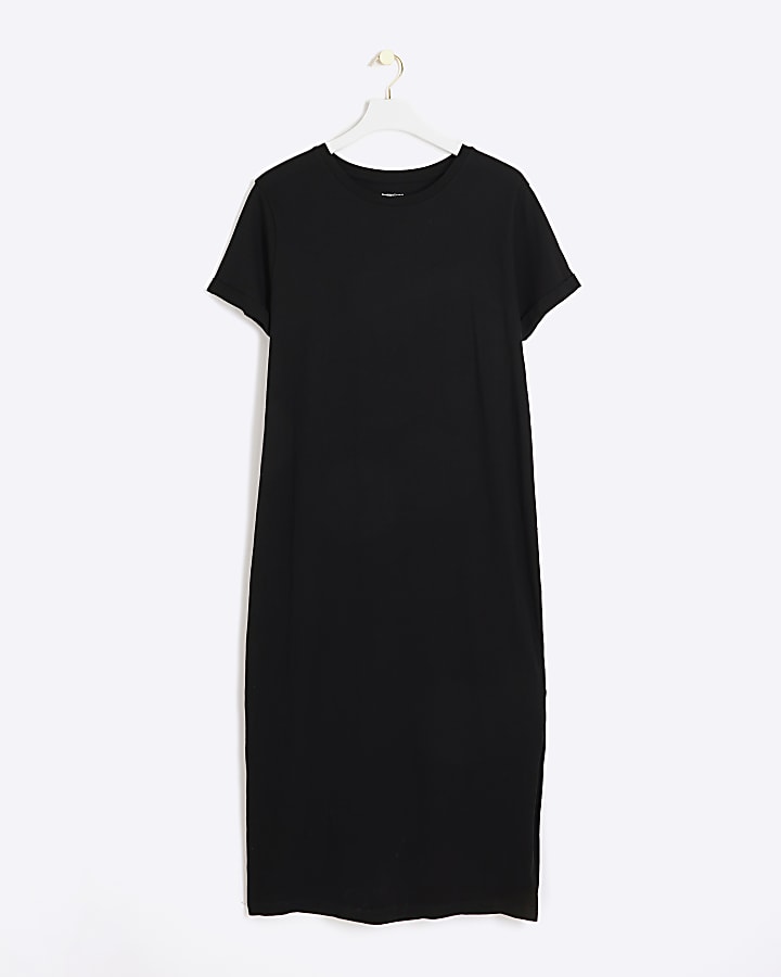 Black midi t-shirt dress