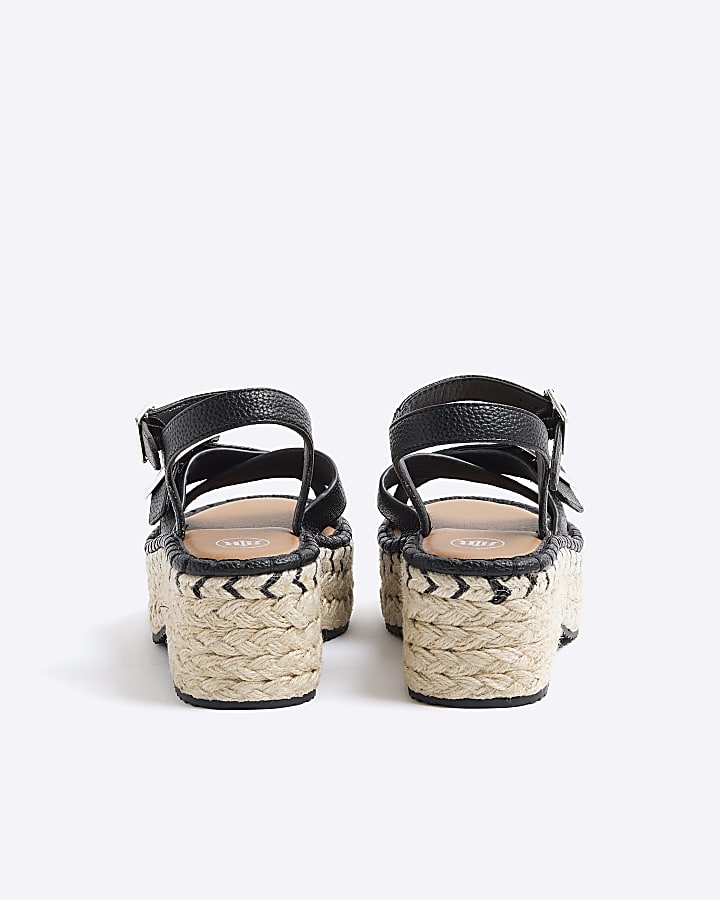 Black Espadrille Wedge sandals