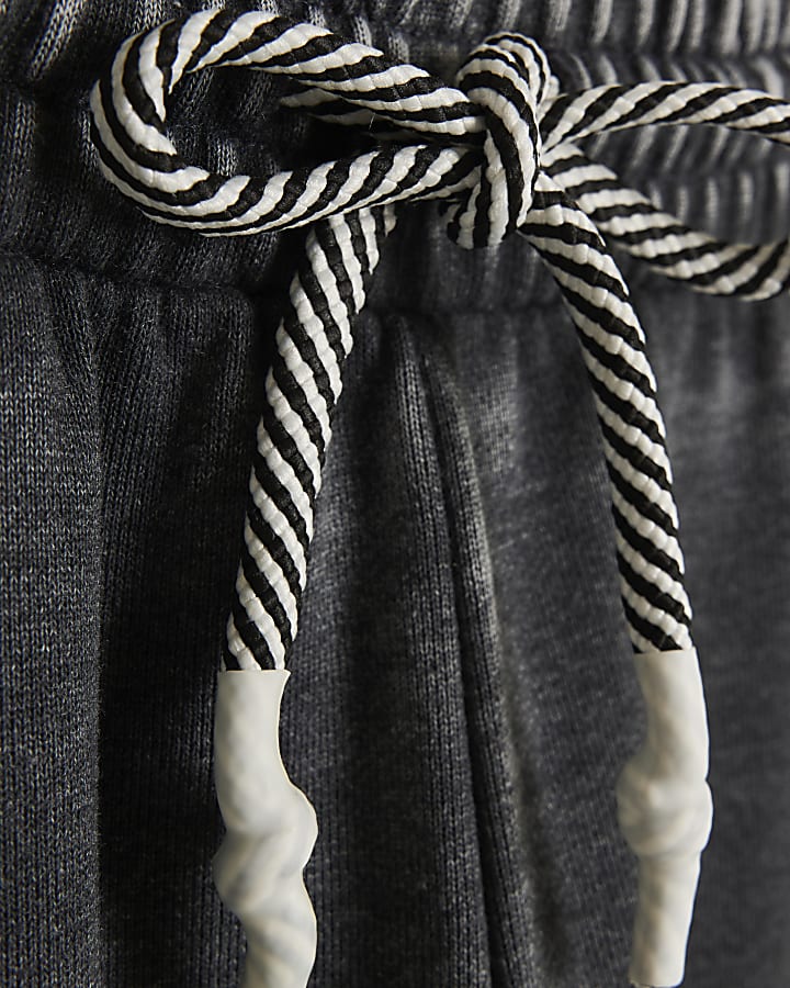 Grey washed wide leg joggers