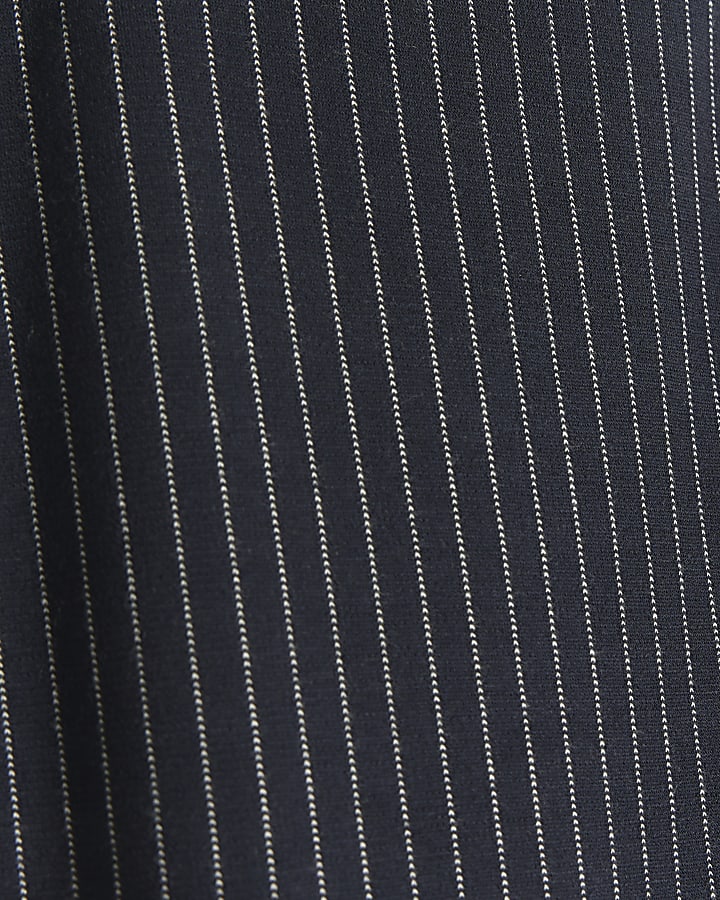 Navy Stripe Wide Leg Trousers