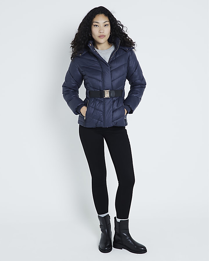 Navy Slim Padded Jacket