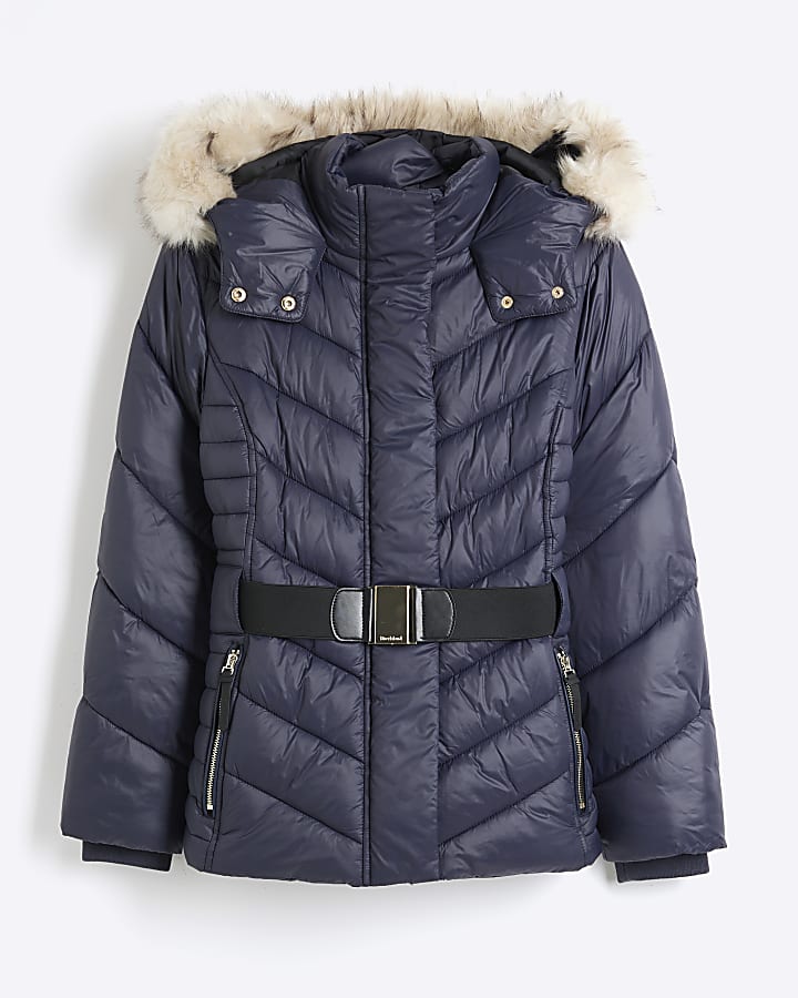 Navy Slim Padded Jacket