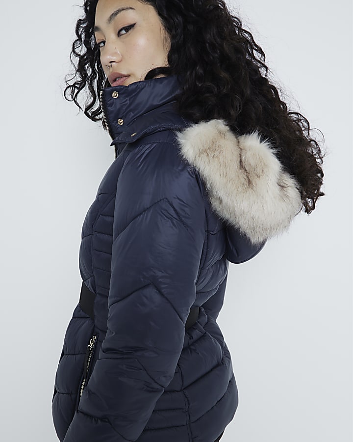 Navy Slim Padded Jacket