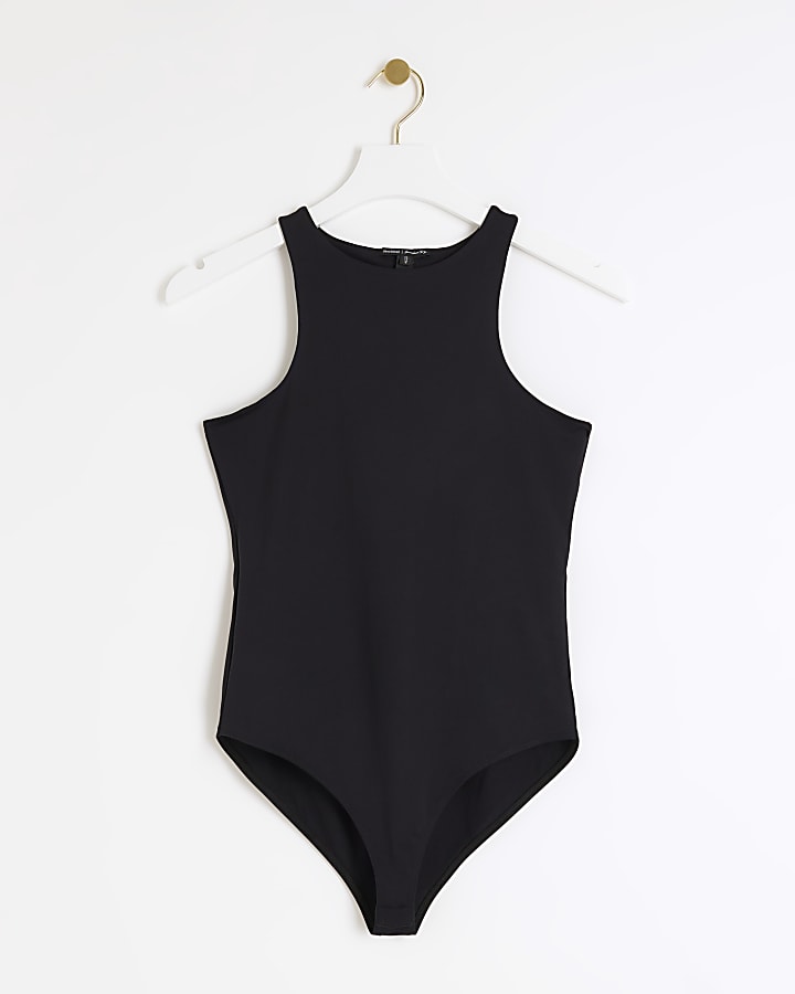 Black racer back bodysuit