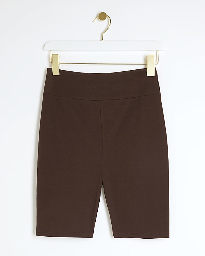 Brown high waisted cycling shorts