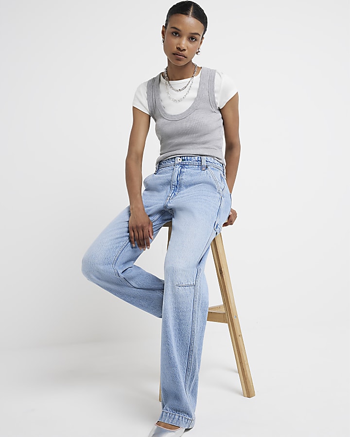 Blue carpenter loose fit jeans