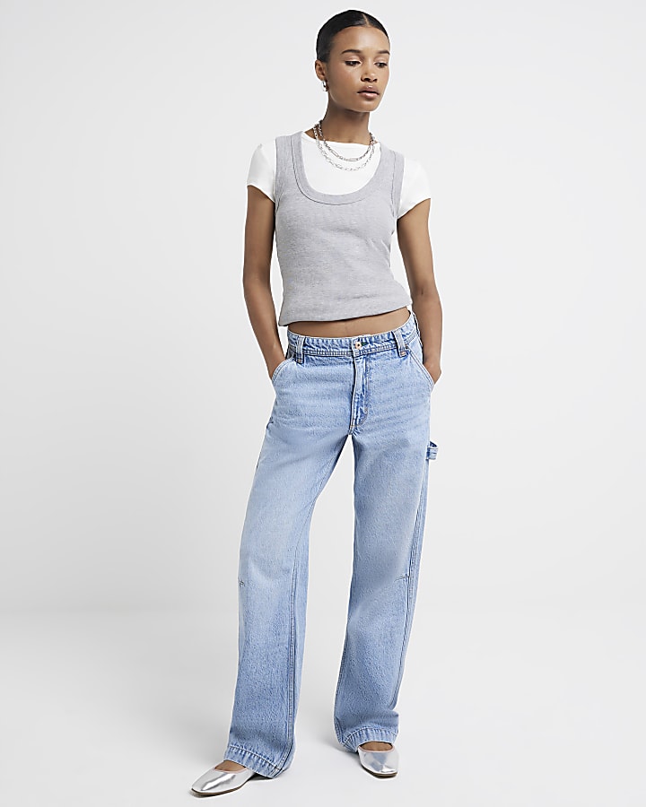 Blue carpenter loose fit jeans