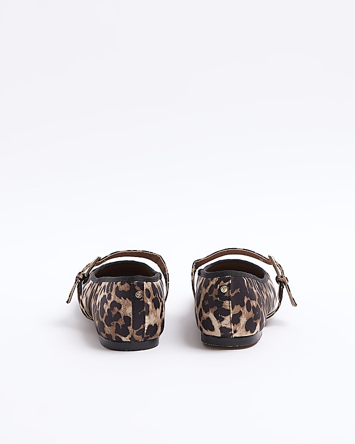 Brown Leopard Mary Jane Ballet Pumps