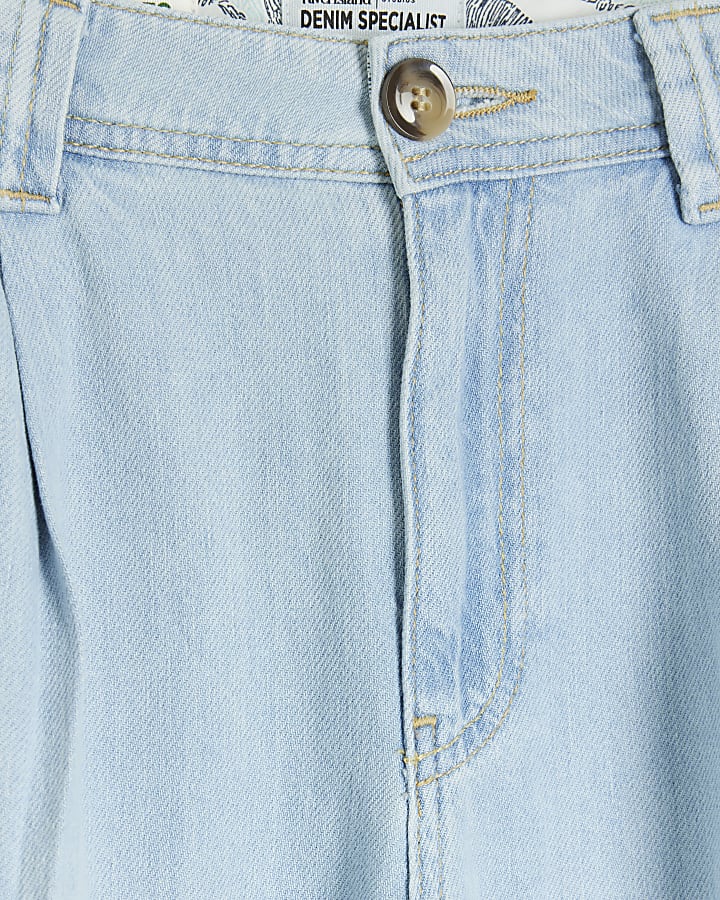 Light Blue mid rise tailored wide fit jeans