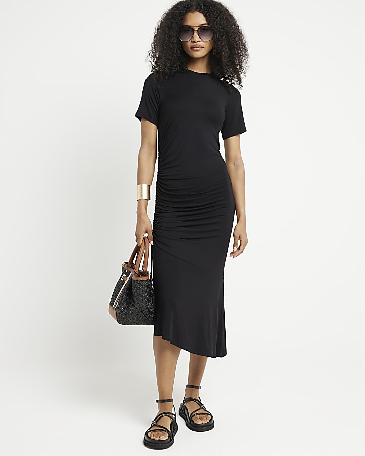 Ruched tee shirt dress clearance
