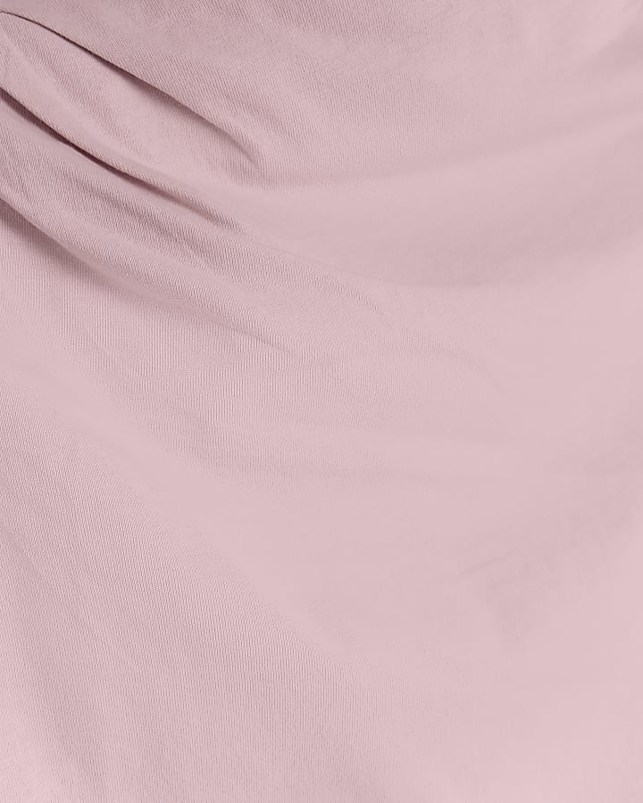 Pink Drape Cowl Neck Tank Top