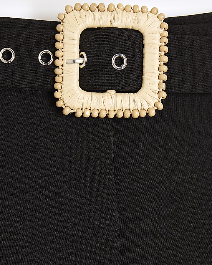Black belted smart shorts
