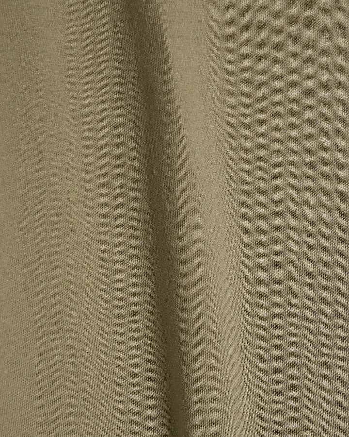 Khaki t-shirt midi dress