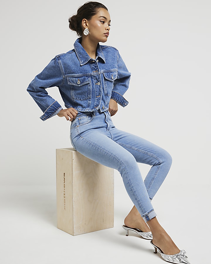 Petite blue bum sculpt skinny jeans
