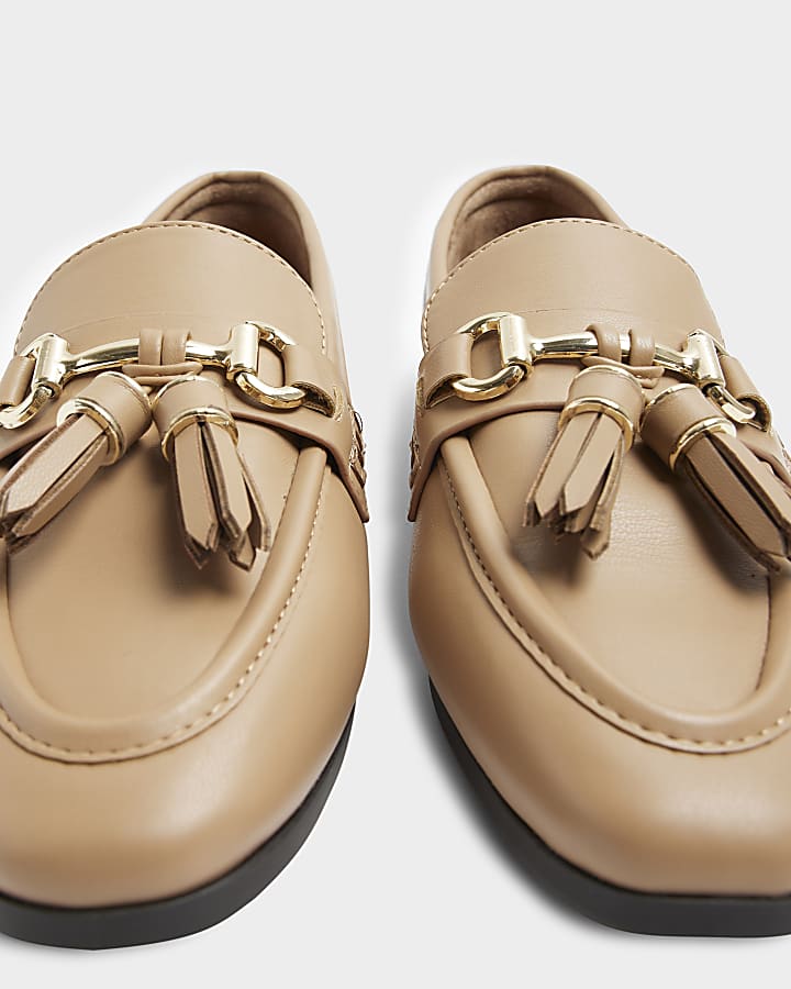 Brown Tassel Chain Loafers