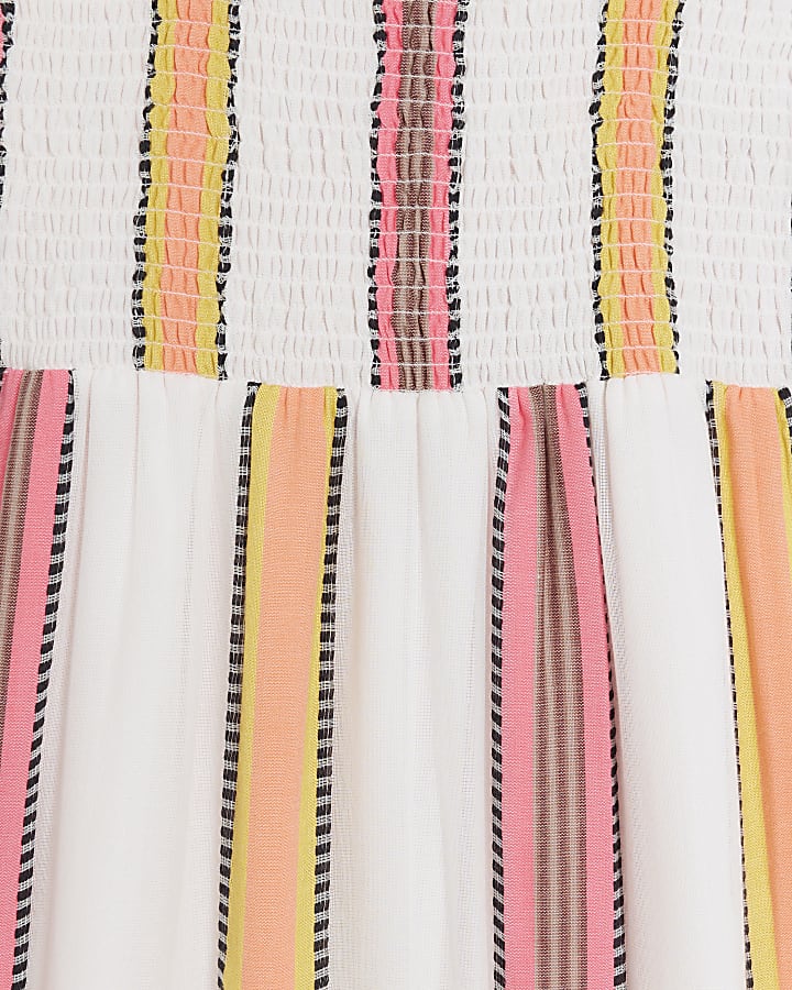 White stripe beach maxi dress