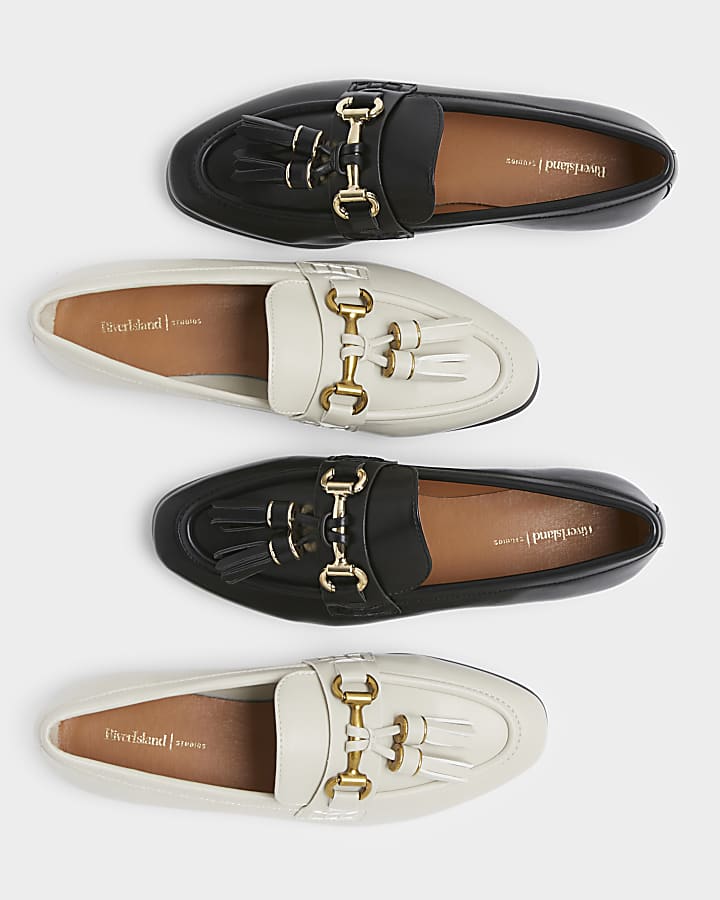 Black Tassel Chain Loafers