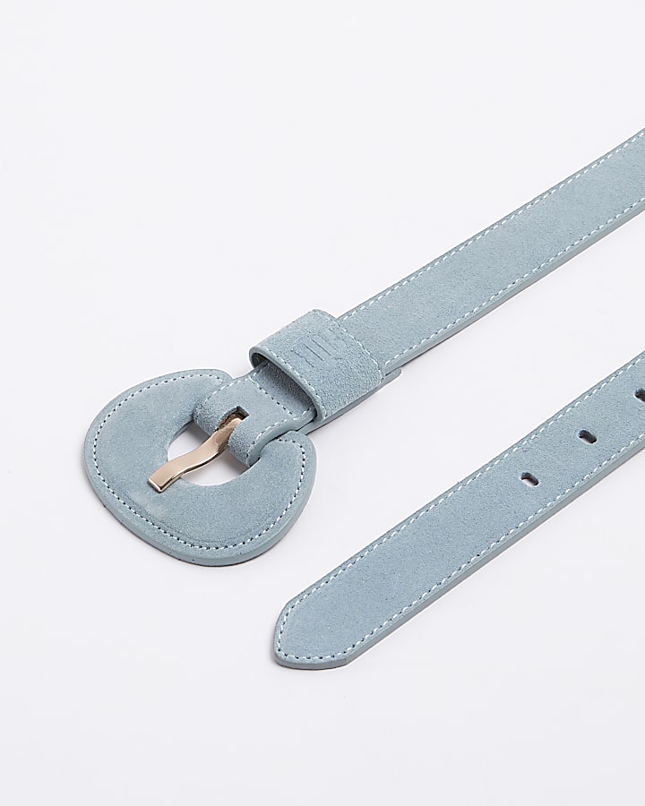 Blue suede belt