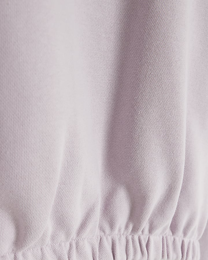 Purple elasticated hem sweatshirt