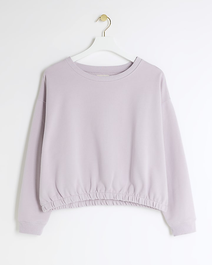 Purple elasticated hem sweatshirt