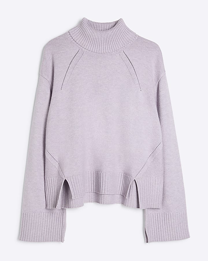 Purple Roll Neck Jumper