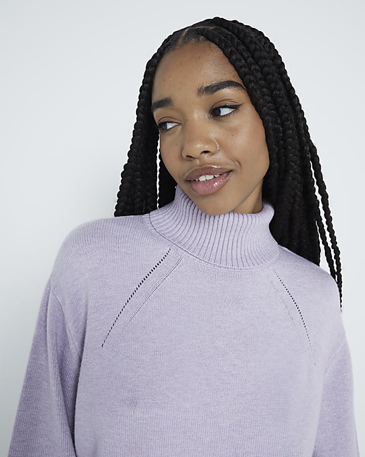 Purple Roll Neck Jumper