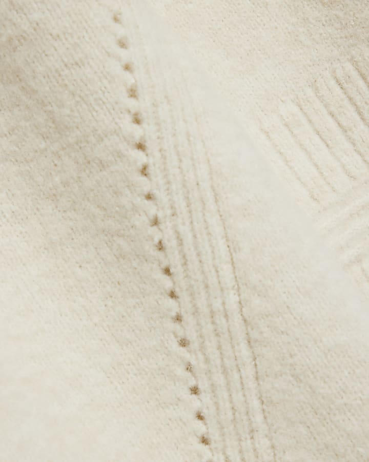 Cream High Neck Jumper Mini Dress