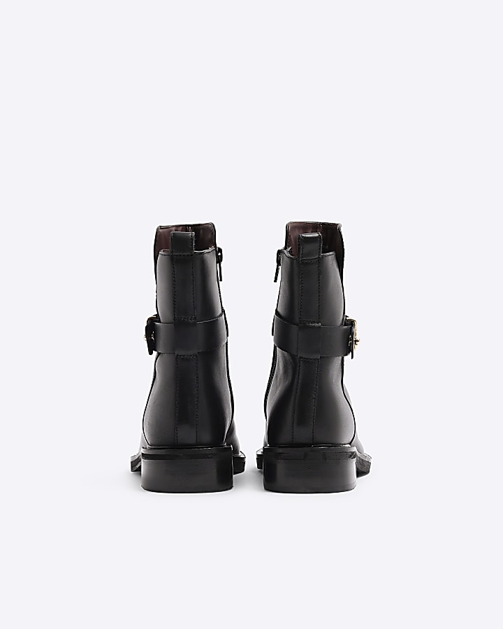 Black Leather Ankle Boot