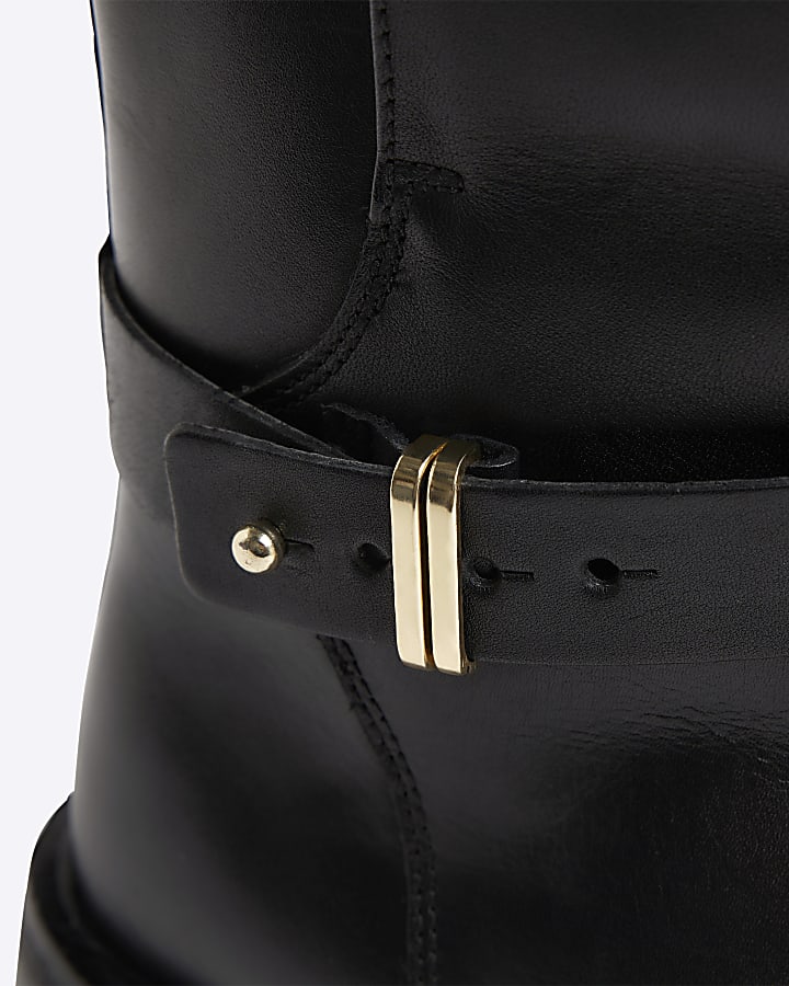 Black Leather Ankle Boot