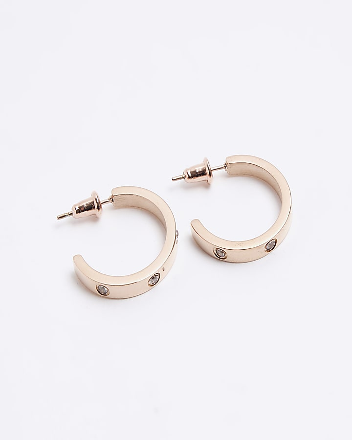 Rose Gold Stainless Steel Hoop Earrings