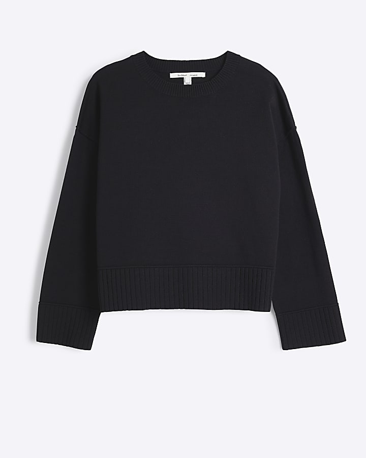 Black Ribbed Jumper