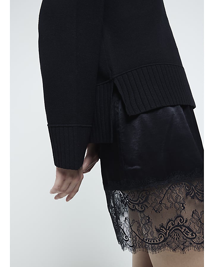 Black Ribbed Jumper