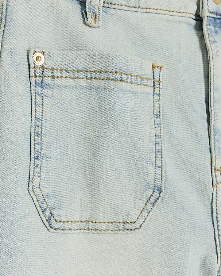 Blue high waisted pocket flared jeans