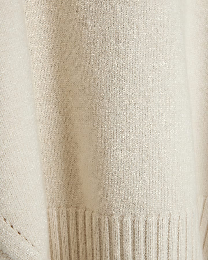 Plus Cream High Neck Jumper