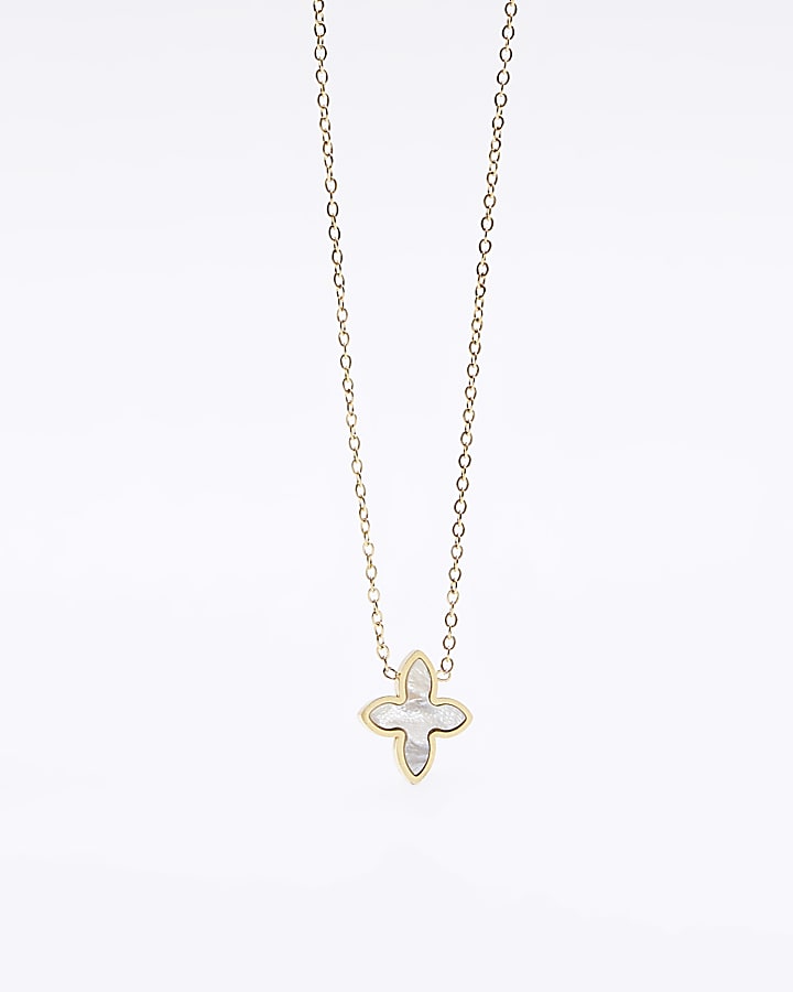 White Petal Charm Necklace