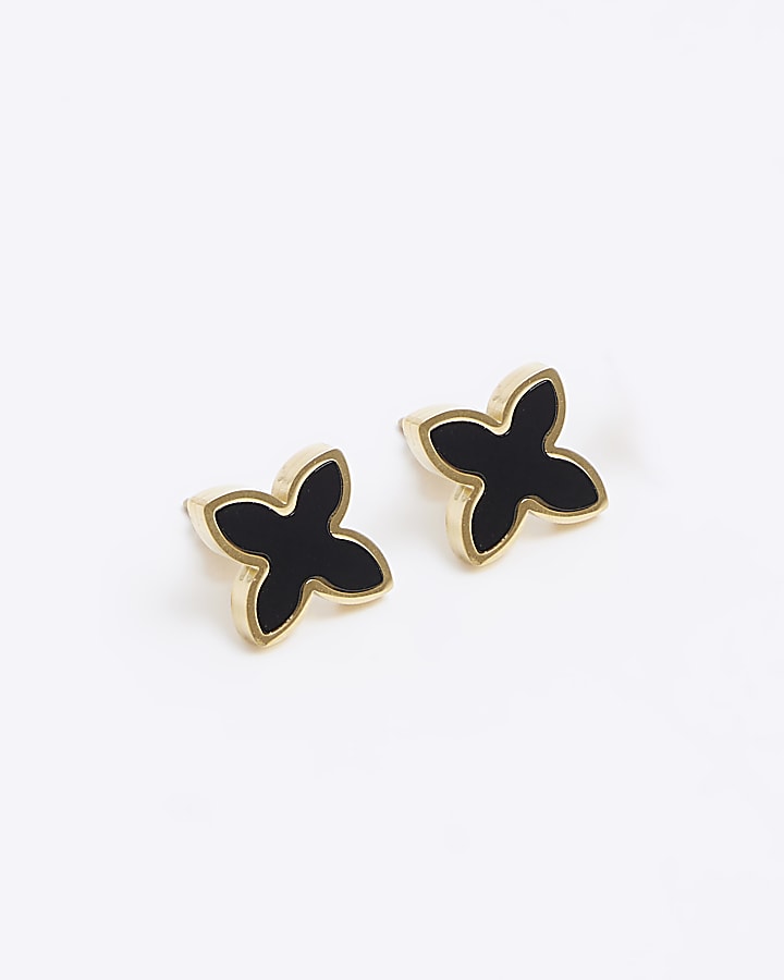 Black Clover Stud Earrings