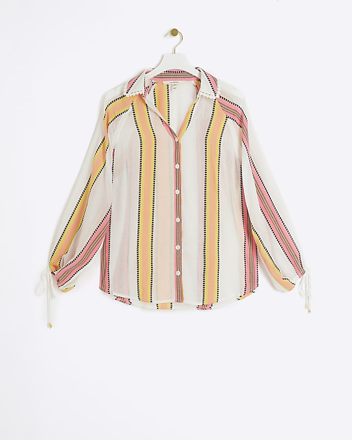 White stripe beach shirt