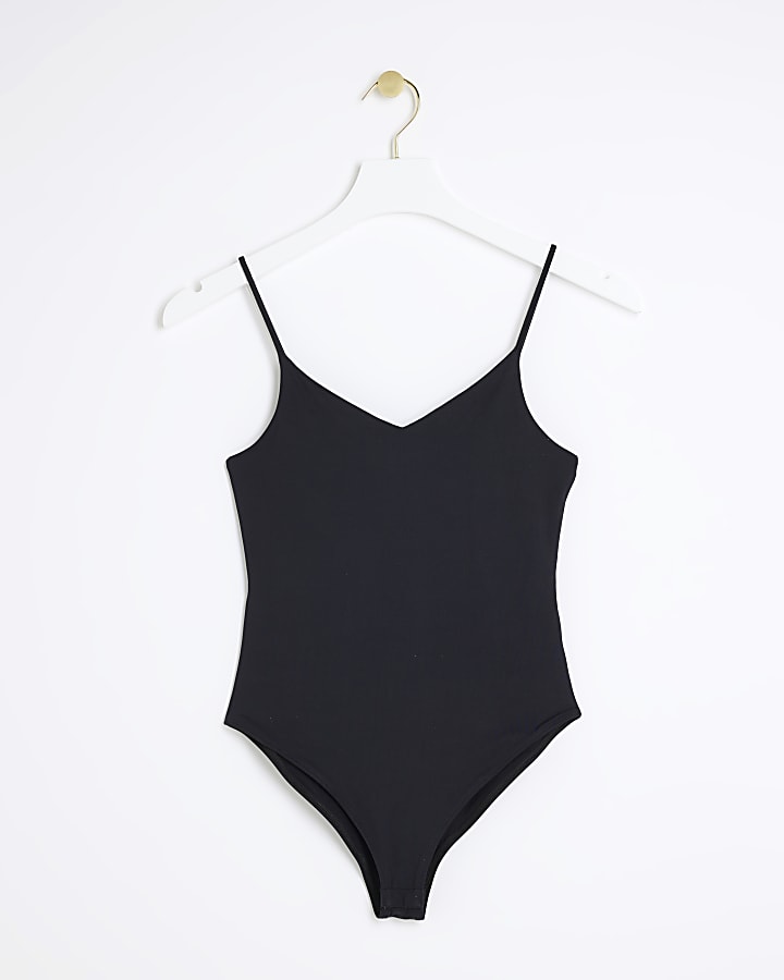 Black sleeveless bodysuit